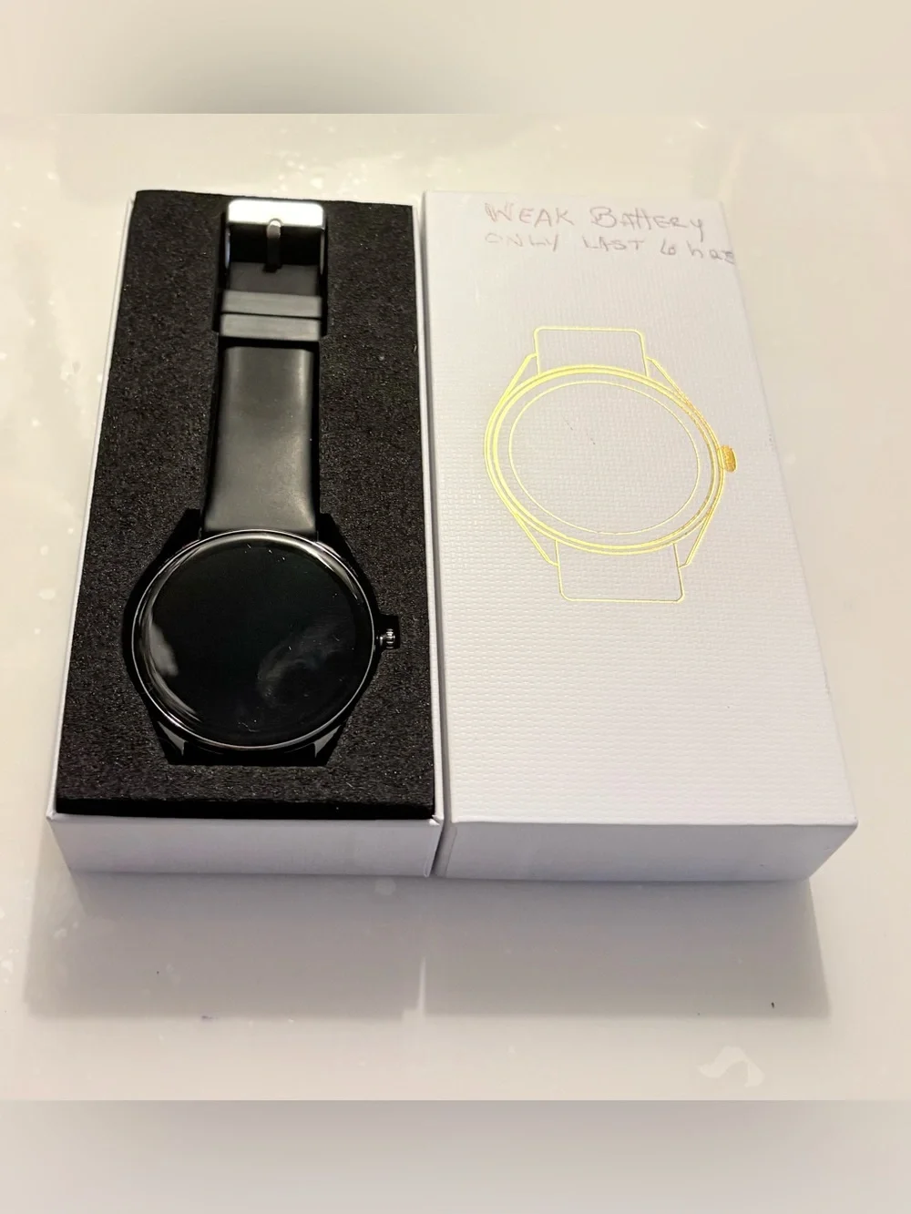 Smart Watch with Black Silicone Strap and Silver Metal Band